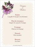 Miniature : Menu orn d'un petit bouquet violet.