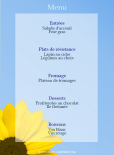 Miniature : Menu multicolor orn d'un gros tournesol.