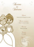 Miniature : Menu multicolor representant un couple de femmes maries.