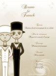 Miniature : Menu multicolor representant un couple d'hommes maris.