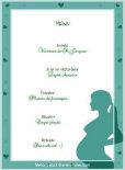 Miniature : Une grossesse à annoncer ? Pourquoi ne pas le faire de façon originale avec ce menu représentant une femme enceinte.