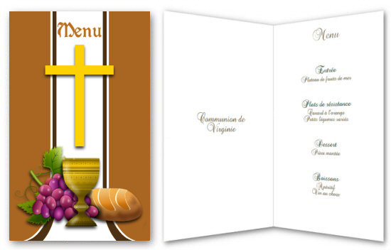 Menu pour une communion