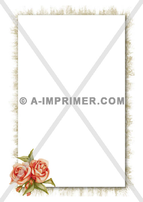 Papier  lettre pour les amoureux compos d'un joli bouquet de roses.