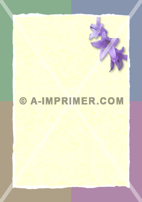 Papier  lettre simple orn d'une fleur.