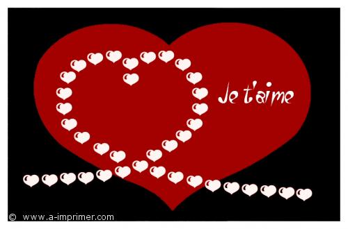 Je t'aime Un gros coeur à lui offrir pour lui avouer votre amour.