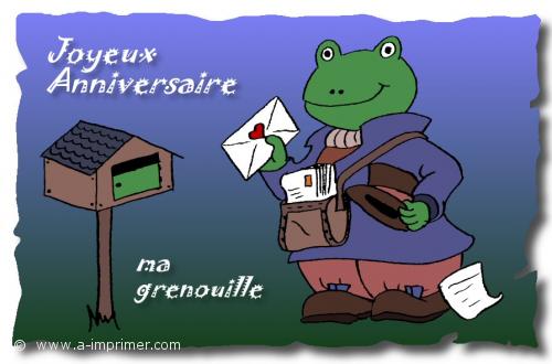 Le facteur Joyeux anniversaire ma grenouille.