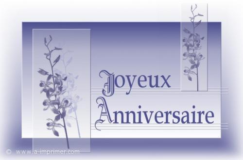 Une jolie carte postale d'orchides pour souhaiter un anniversaire.