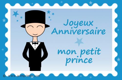 Cette carte d'anniversaire est destine aux petits garons. Joyeux anniversaire mon petit prince. 