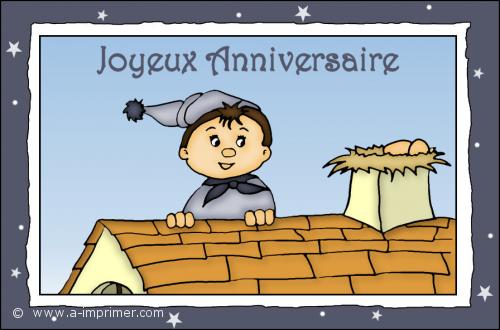 Sur le toit Carte d'anniversaire destinée à un petit garçon.