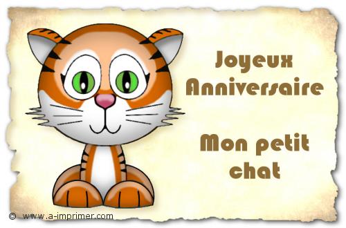 Carte Postale Gratuite A Imprimer Anniversaire Mon Petit Chat