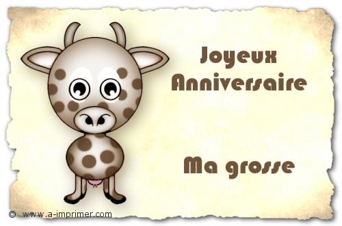 Une petite vache pour un joyeux anniversaire ma grosse.