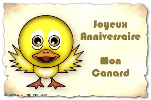 Un petit canard jaune pour souhaiter un joyeux anniversaire.