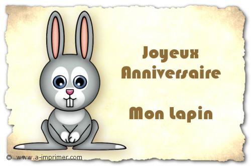Un petit lapin pour un joyeux anniversaire.