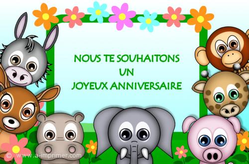 Une bande d animaux qui souhaite un joyeux anniversaire.