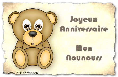 Joyeux anniversaire mon nounours