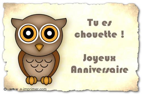 Une chouette pour souhaiter un joyeux anniversaire