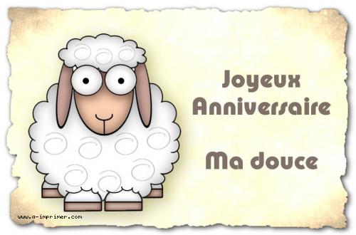 Un mouton pour souhaiter un joyeux anniversaire ma douce