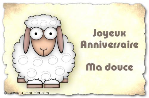 Un mouton pour souhaiter un joyeux anniversaire ma douce