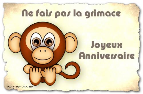 Un singe pour souhaiter un joyeux anniversaire.
