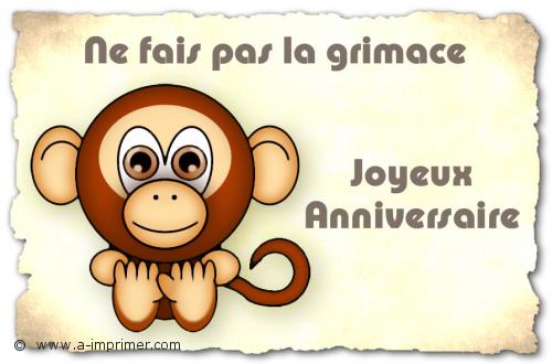 Un singe pour souhaiter un joyeux anniversaire.