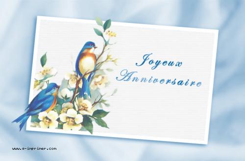 Carte Postale Gratuite A Imprimer Anniversaire Les Oiseaux