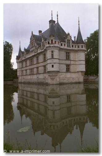 Azay le Rideau Carte du château d'Azay le Rideau en Indre et Loire.