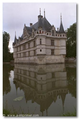 Carte du chteau d'Azay le Rideau en Indre et Loire.