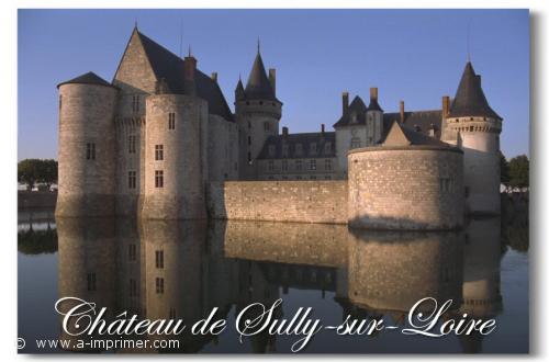 Carte postale du chteau de Sully sur Loire en Indre et Loire.