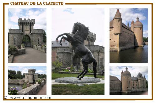 Carte postale du Chateau de la Clayette en Bourgogne.