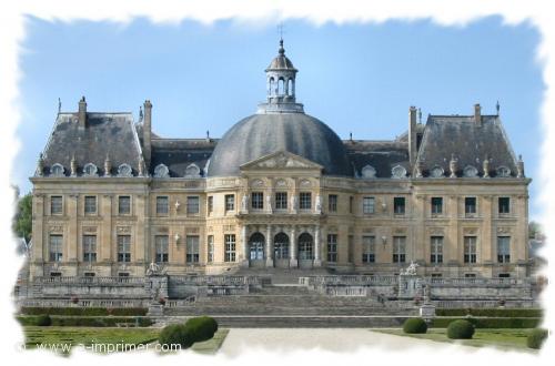 Carte postale du château de Vaux le vicomte en Ile de France.