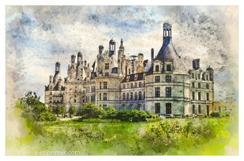 Peinture du chteau de Chambord