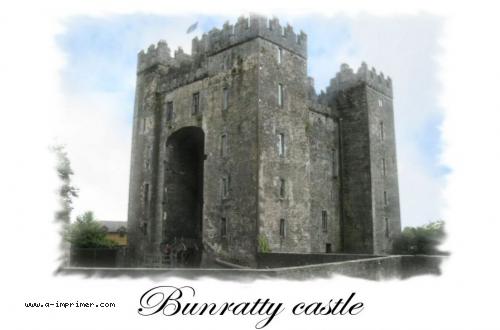 Carte postale de Bunratty castle en Irlande.