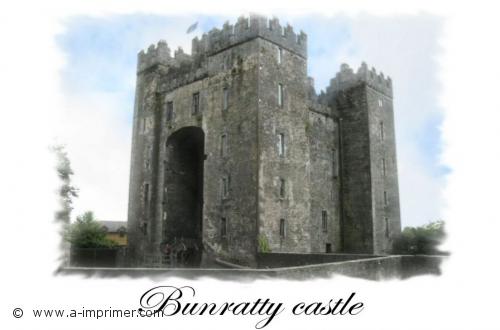 Carte postale de Bunratty castle en Irlande.