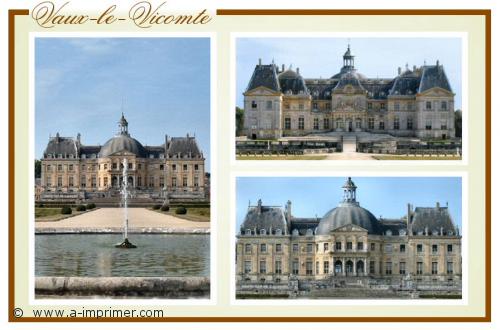 Vaux le vicomte Carte postale du château de Vaux le vicomte en Ile de France.