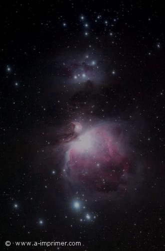 M42 et M43 Carte postale de M42 et M43. Astronomie.