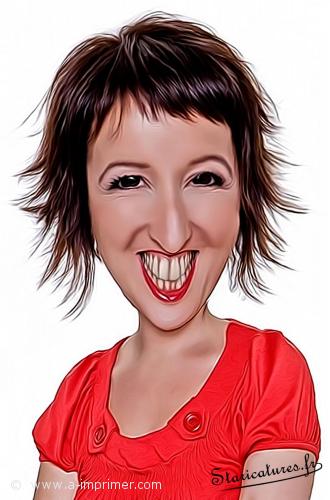 Anne Roumanoff Carte postale caricaturale de Anne Roumanoff