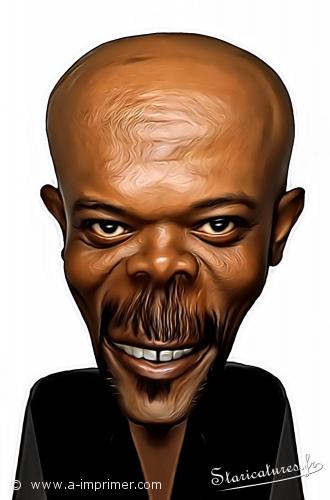 Samuel L. Jackson Carte postale caricaturale de Samuel L. Jackson