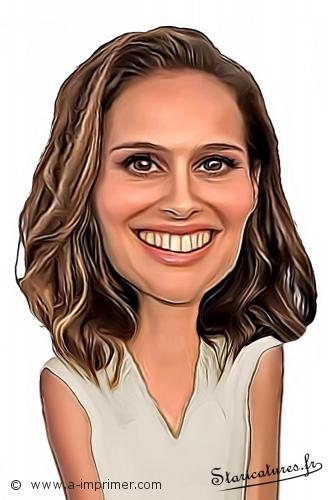 Natalie Portman Carte postale caricaturale de Natalie Portman