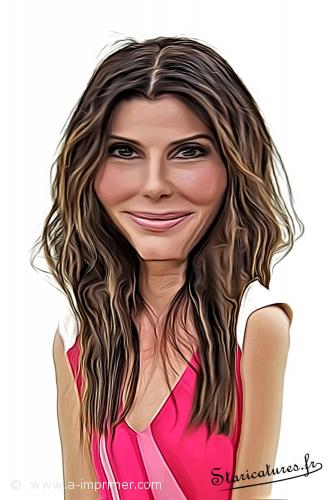 Sandra Bullock Carte postale caricaturale de Sandra Bullock