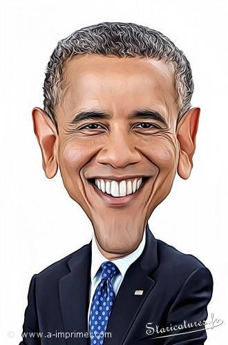 Barack Obama Carte postale caricaturale de Barack Obama