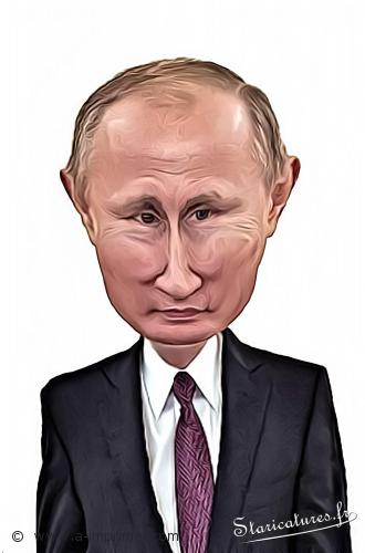 Vladimir Poutine Carte postale caricaturale de Vladimir Poutine