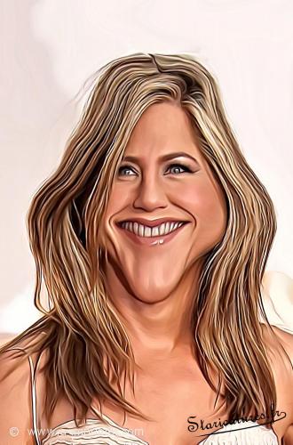 Jennifer Aniston Carte postale caricaturale de Jennifer Aniston