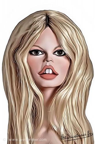 Brigitte Bardot Carte postale caricaturale de Brigitte Bardot