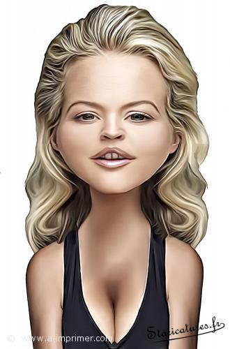 Virginie Efira Carte postale caricaturale de Virginie Efira
