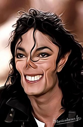 Carte postale caricaturale de Michael Jackson