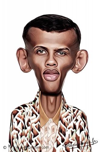 Stromae Carte postale caricaturale de Stromae