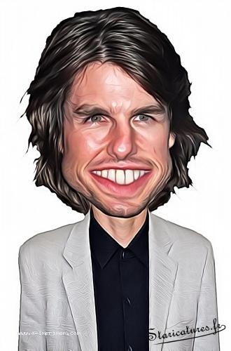 Carte postale caricaturale de Tom Cruise