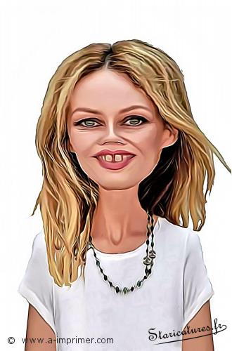 Vanessa Paradis Carte postale caricaturale de Vanessa Paradis