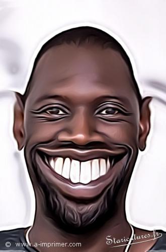 Omar Sy Carte postale caricaturale de Omar Sy