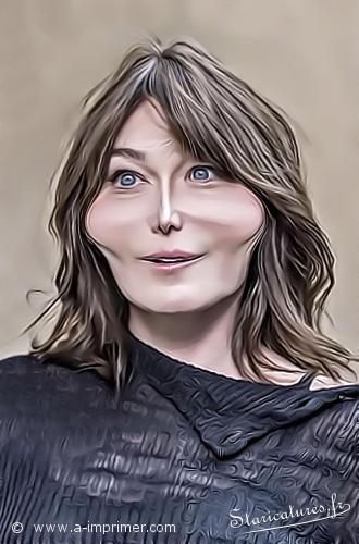 Carla Bruni Carte postale caricaturale de Carla Bruni